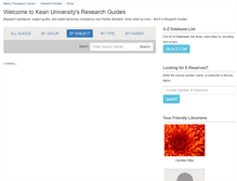 Tablet Screenshot of libguides.kean.edu